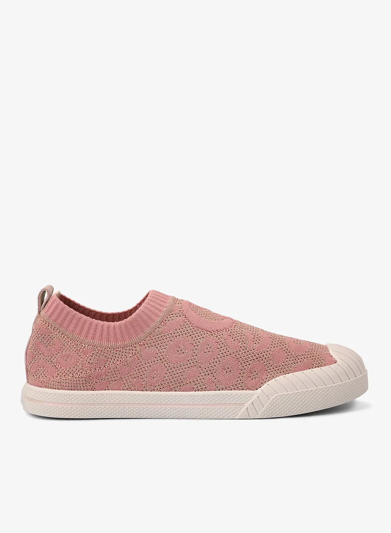 Carmen Steffens Pink Textured Knitted Sneakers